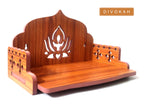 DIVOKAH® Plywood Small Wooden Temple for Home Office and Shop/Wall Hanging Temple/sinhasan/Pooja mandir/Pooja Stand/Hindola (8 MM Plywood Thickness) SNS_WDN_Lotus