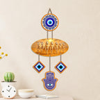 Artvibes Seven Running Horses Evil Eye Wall Hanging for Home Entrance Door Decor | Vastu Feng Shui Lucky Horses Wall Art with Nazar Battu Protection for Wealth Success Prosperity (WH_85131N)