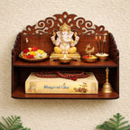 Fliptic Wooden Home Temple for Puja | Temple for Home and Office l Puja Mandir l Wooden Mandir l Compact Pooja Ghar Stand for Prayer Room, Living Room Decor