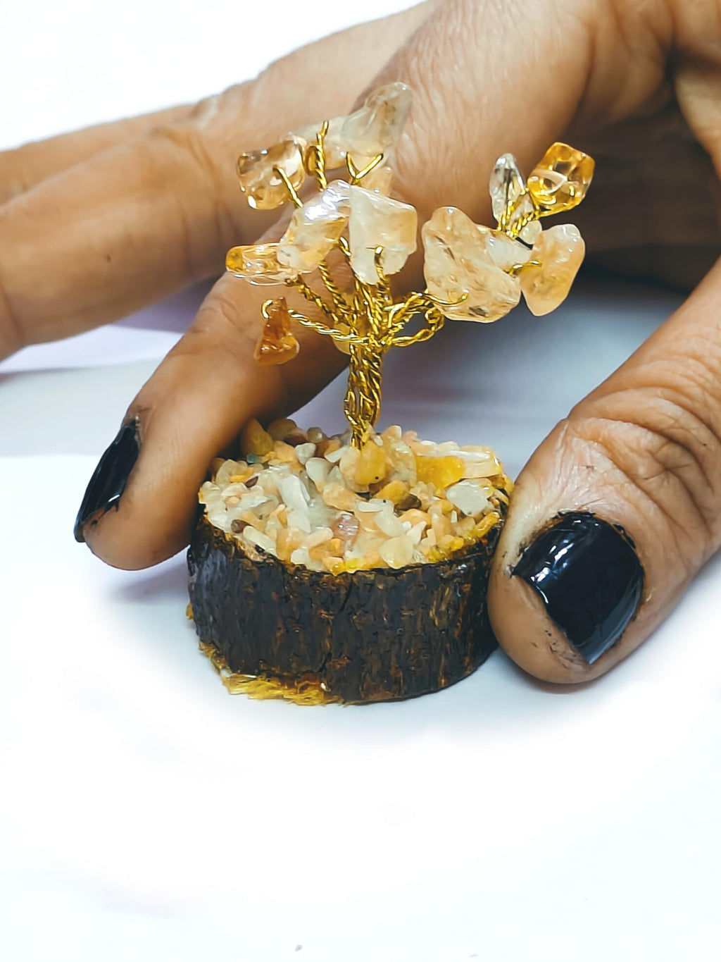 Astroghar Yellow Jasper 15 Crystals Chip Mini Tree