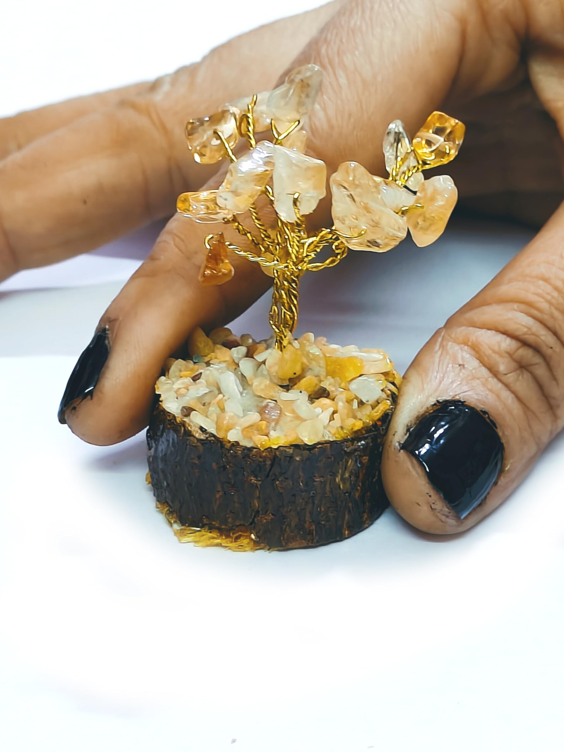 Astroghar Yellow Jasper 15 Crystals Chip Mini Tree