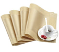 WOODTULA Placemat Set of 4 - Heat and Stain Resistant Dinner Mats - Decor Accessories - Dining Table mat - Washable Table Mats (4-Piece, Gold) Kafalo