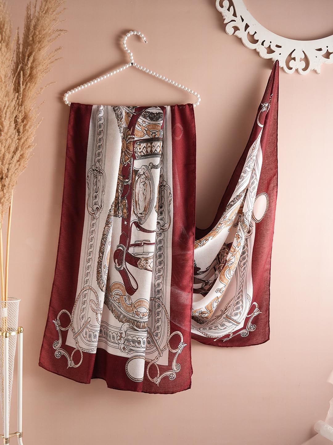 CrossKulture Viscose Scarf for Women | Lightweight & Long | Stole with Stylish Design | Neck, Hair & Head Scarf for Women & Girls | All Season Accessory (Graphical31)