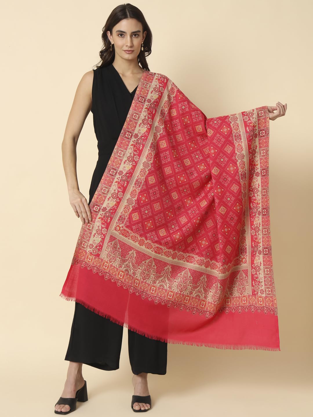 Pashmoda Women Chaman Kaani Woven Design Shawl (Size: 101 X 203 Cms)