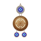Artvibes Wooden Sri Yantra Evil Eye Wall Hanging Decor for Home and Office | Sacred Vastu Energy Balancing Ornament | Spiritual Wall Accent for Entrance and Gift Giving (WH_85137N)