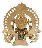 Svarup Brass Sitting Ganesha Idol in Multicolor Height 7.5 Inch Weight 2.6 Kg