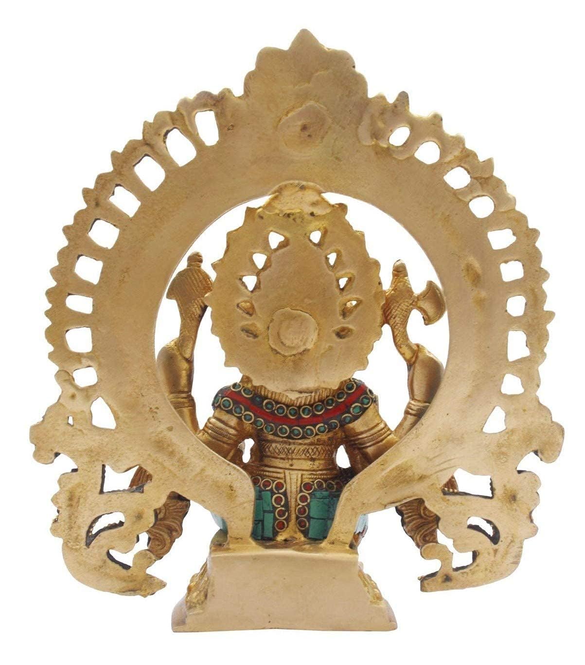Svarup Brass Sitting Ganesha Idol in Multicolor Height 7.5 Inch Weight 2.6 Kg