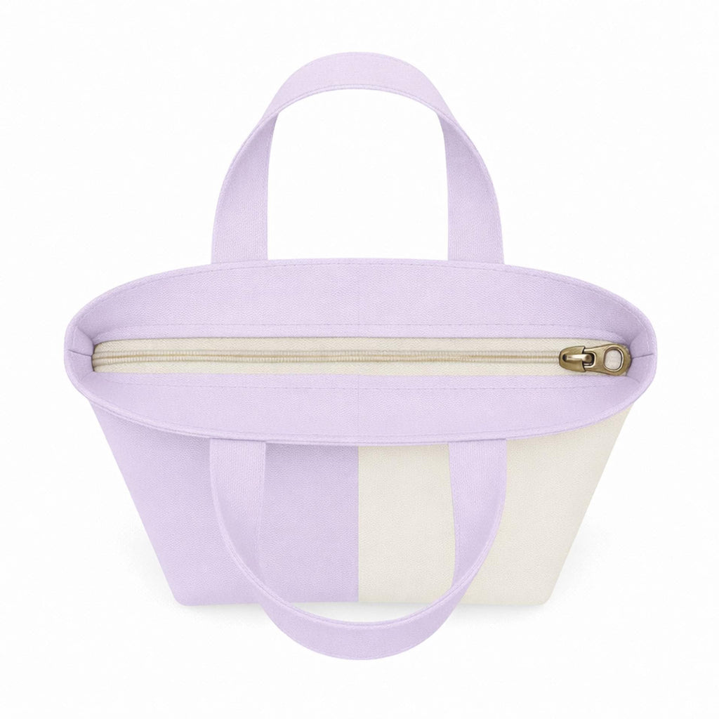 Lify Canvas Mini Tote Bag for Women | Small Handbag Purse with Zipper & Inner Pocket | Lightweight Cotton Canvas Craft Bag for Daily Use, Travel, Shopping & Gifting (1 Piece) (Pastel Purple)