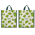 DOUBLE R BAGS Unisex Big Eco Cotton Canvas Shopping Bag for Grocery, Milk, Fruits & Vegetables | Reusable Jhola Tote with Reinforced Handles | Cherry Print, 34x9.5x39.5 cm, 1 Compartment (Pack of 2)