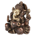 Artvarko Lord Ganesh Murti Ganesha Idol Ganpati Bhagwan Brass Statue for Home Entrance Good Luck Vastu Decoration Showpiece and Gift Height 8.5 Inches (Copper Gold, 8.5)