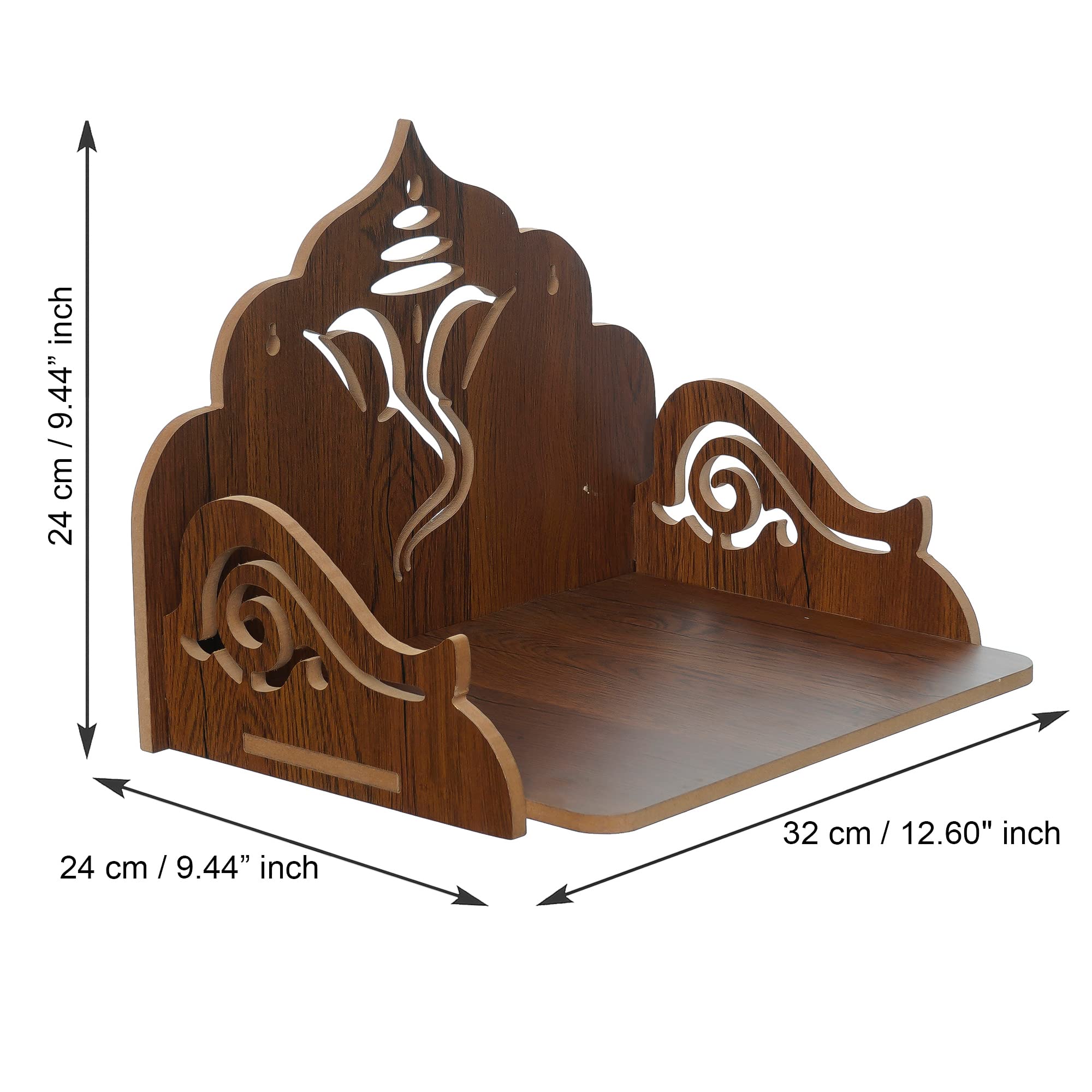 eCraftIndia Ganesha Design Wooden Temple for Home Office | Home Temple Pooja Mandir | Small Temple Gift for Diwali Housewarming