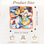 Luxeeva® 35“ Orange Silk Head Scarf for Women Stylish, Satin Hair Bandana, Soft & Stylish Hijab Scarf for Summer Sun Protection, Workout, Fashion, Beach & Everyday Chic Look