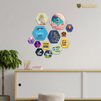 Artvibes Space theme Quote Decorative Hexagon Shape MDF Wooden Wall Hanging | Quotes Decor Item | Wall Poster | Office Decor | Inspirational Quotes Wall Art | Gift Items (WPS_208N), Set of 13