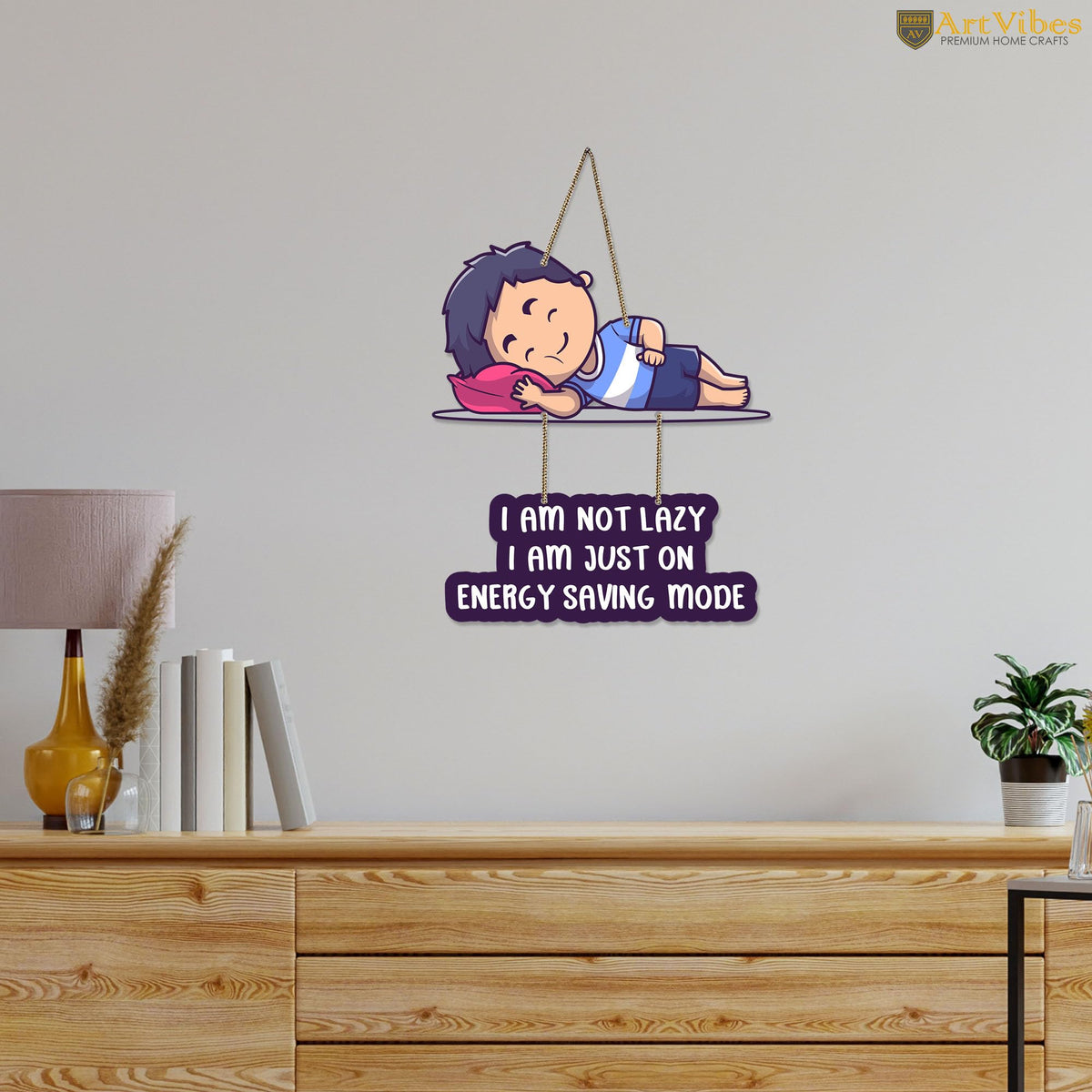 Artvibes Funny Quotes Printed Wooden Wall Hanging for Living Room | Quotes Decor Item | Printed Wall Decoration | Wall Illustrations | Graphic Print Artwork | Unique Gift | Cafe Decor(WH_5731N)