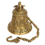 Artvarko Big Ganesha Ganesh Ashta-Vinayaka Engraved Hanging Brass Temple Deep Sound Bell/Ghanta for Pooja Room, Mandir Or Home Decor 5.5 Kg