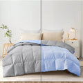 AYANSHI BEDDING Super Soft 100 GSM Ac Blanket/Ac Comforter Single Bed Summer Comforter Microfibre Lightweight (60 X 90 Inches) - Single Bed Comforter - Sky Blue/Silver Grey Color Kafalo