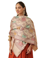 Pashmoda Women Floral Geometry Kaani Wool Blend Stole (Size : 28x80in, 71X203cm) AVST09