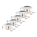 Sumeet Stainless Steel Copper Bottom Belly Shape 5 Pc Tope/Cookware/Pot Set with Lid 380ML, 500ML, 780ML, 1.1Ltr, 1.4Ltr, (Silver)