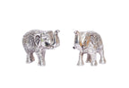 KridayKraft Metal Elephant Polish Set for Showpiece Enhance Your Home, Office, Table Decorative (Silver, Medium) - 2 Pieces