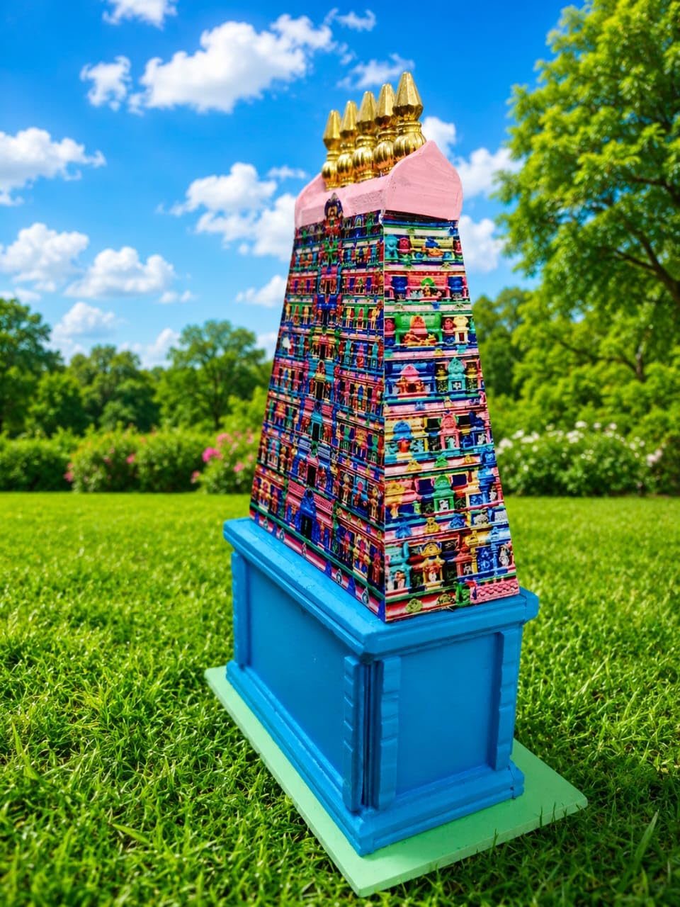 Traditional South Indian Temple Miniature Model for Decorative Purpose
