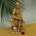 ARTVARKO Brass Sai Baba Blessing Sainatha Sri Sai Om Sairam Bhagwan Statue Gift Home Decor & showpiece 8 Inches Height.