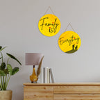 Artvibes Family Is Everything Printed Wooden Wall Hanging | Quotes Decor Item | Wall Accents | Housewarming Gifts | Wall Illustrations | Artworks Hangings | Mdf Wall Decoration (WH_4110N), Set of 2