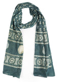 RAI SAHAB Printed Cotton Scarf for Women, Lightweight Soft Scarves Stoles for Summer & Winter(ST-74BLUE10)