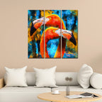 VIBECRAFTS 3 Pieces Beautiful Flamingo Canvas Wall Painting Fitted With Wooden Frame For Home | Office | Living Room | Gifts (PTVC3Pcs1_9530)