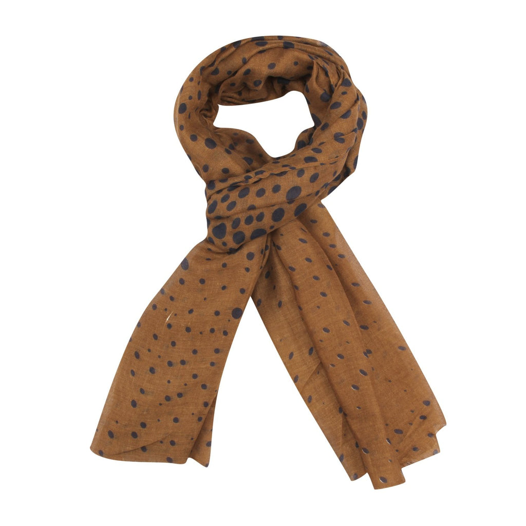 FabSeasons Brown Cotton Unisex Printed Scarf, Scarves, Stole and Shawl for Men & Women