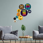 Artvibes Do It With All Your Heart Round Shape MDF Wooden Wall Decor Items | Quotes Decor Item | Wall Illustrations | Office Decor | Wall Art Print | Inspirational quotes | Gift (WPS_111N), Set of 11
