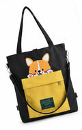 KeepCart Canvas Tote Bag for Women Ladies Girls for School, College, Office, Travel, Shopping, Daily Use, 3 in 1 Canvas Adjustable Strap Tote Bag (Black)