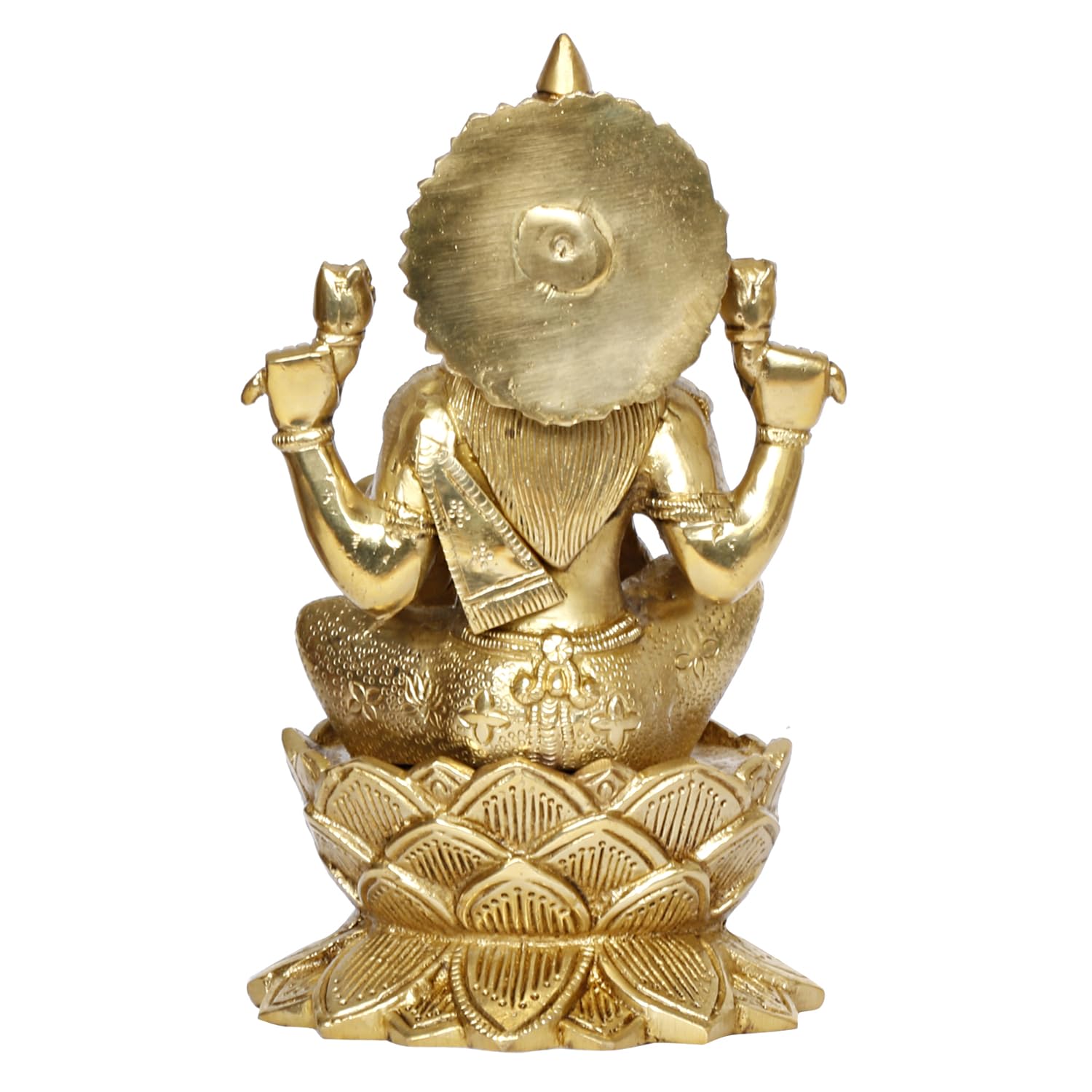 ARTVARKO Brass Laxmi Murti Lakshmi Idol Luxmi Goddess Lakshmi Sitting on Lotus Statue for Home Decor Puja Mandir Temple 9 Inch