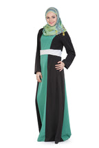 Momin Libas Aasia Color Block Long Abaya & Burkha-Large