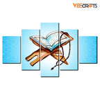 VIBECRAFTS The Holy Book Quran Sharif 5 Pieces Premium Wall Painting For Home|Office|Living Room|Gift (PTVC5Pcs1_5511)