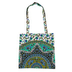 Ravaiyaa - Attitude is everything Cotton Shoulder Bag/Tote Bag For Women| Printed Multipurpose Handbag With Top Zip | Best For Shopping, Travel, Work, Beach, Office, College (Green Ombre Mandala)