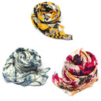 bratkrok WOMEN'S TRENDY FLORAL PRINTED RAYON SCARVES/STOLES MULTICOLOUR (PACK OF 3)