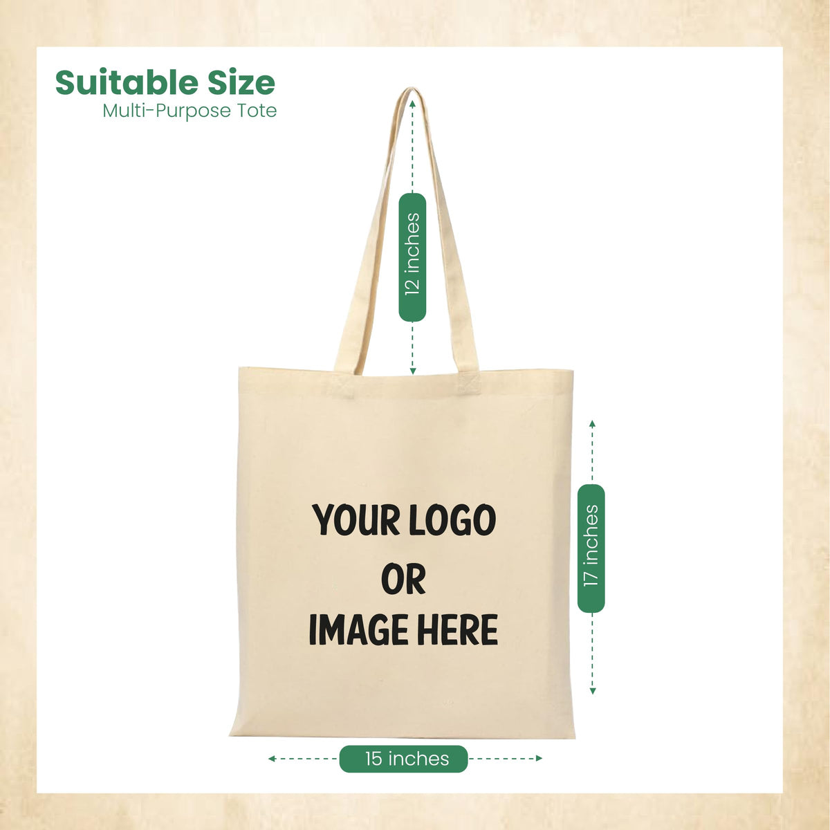 SIGN EVER Customized Tote Bag with Photo For Women College Girl Office use - Reusable Cotton Canvas Bag with 2 Pockets -Lightweight & Durable