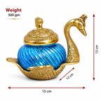 KridayKraft Aluminium Container Mukhwas Dining Box, Mouth Freshener Storage For Gift Home kitchen Peacock shape, Mukhwas Box (Gold)(1 Piece)