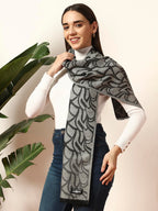Ravaiyaa - Attitude is everything Women Woolen Ikat Design Casual Warm Winter Wear Muffler Scarf Stole 72x14 Inch (Grey Abstract)