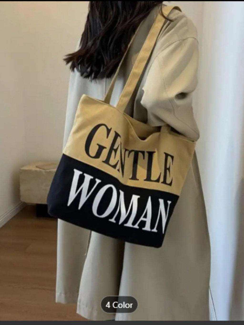 THE SACK CO. Large Canvas Tote Bag for Women, Tote Handbags for Women with Zipper College, Shopping, Office College Office (gntl women blk & brw writing)