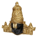 ARTVARKO Brass Lord Tirupati Balaji Lord Sri Venkateswara Balaji Face with Shankh Chakra Namah Wall Hanging Idol Showpiece Black Gold, 13 Inch 4 Kg.