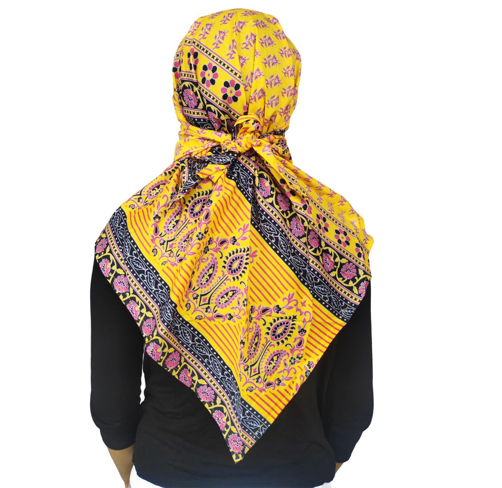 Switchon Rayon Anti Pollution Full face Scarf UV Sun Rays Protection Hijab scarf for women - Free Size (Yellow)