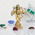 ARTVARKO Brass Idol Kaal Bhairav Murti Kalbhairav Bhairo Baba Kaala Bhairava Avatar of Lord Shiva Home Puja Temple Golden 5 Inch
