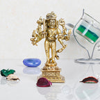 ARTVARKO Brass Idol Kaal Bhairav Murti Kalbhairav Bhairo Baba Kaala Bhairava Avatar of Lord Shiva Home Puja Temple Golden 5 Inch