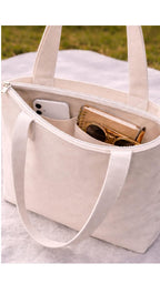 ABSTRACT INDIA Handcrafted Shoulder Tote Bag with Zipper Closure | Cotton Canvas Breathable fabric | Travel, Office, College & Daily Use Tote Bag for Women