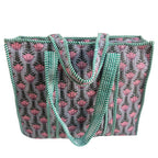 Bazaar Bhoot Edition Premium Cotton Quilted Shopping Tote Bag - Multipurpose Long Lasting Foldable Reusable Bag with zipper for Shopping, Travel & Daily Use (Grey (250 GSM Cotton))
