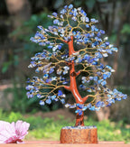 Lapis Lazuli Gemstone Crystal Tree, Bonsai Fortune Money Tree for Good Luck, Home Decor, Office Table Dcor Spiritual Gift (300 Stone) (Lapis Lazuli)