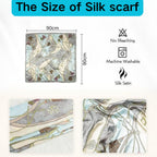 Flavizo Square Satin Scarf for Women Stylish, Lightweight Print Hair Scarves, Neck and Head Bandanas, Soft Comfy Head Neck Scarf Stole - Blue