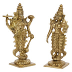 ARTVARKO Brass Laxmi Narayan Murti for Home Puja Handmade Standing Lakshmi Vishnu Idol Decor Gift Showpiece Figurine 6 Inch.