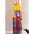 INDIAN ART VILLA Pure Copper Water Bottle 900 ml, Rajasthani Meena Printed Design, Ayurvedic Health Benefits, Leak-Proof for Home, Office, Gym, Yoga & Travel